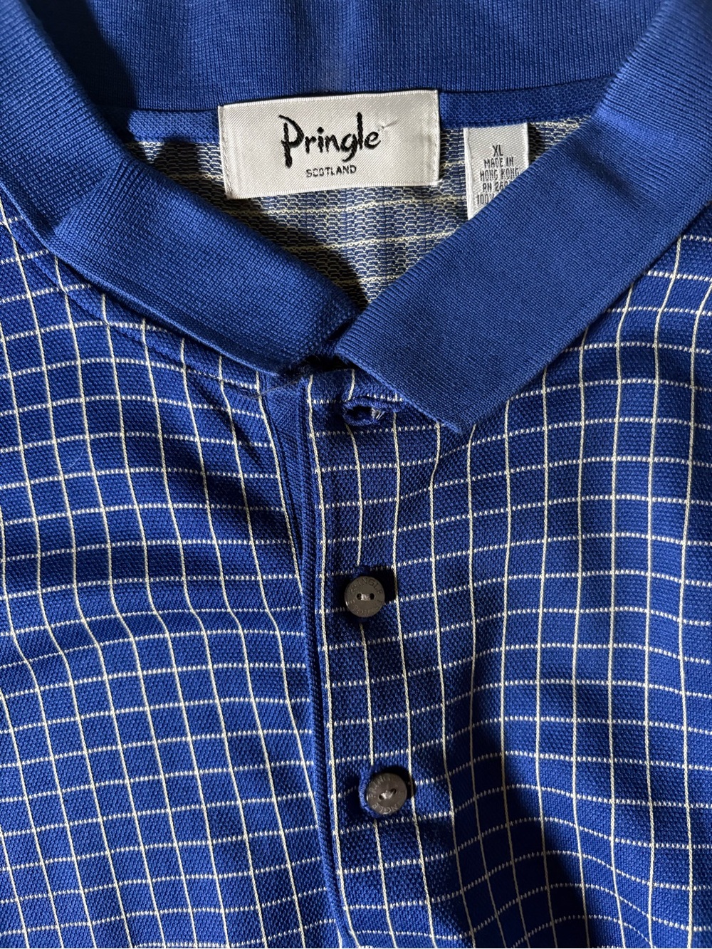 Pringle Blue Windowpane Polo Shirt